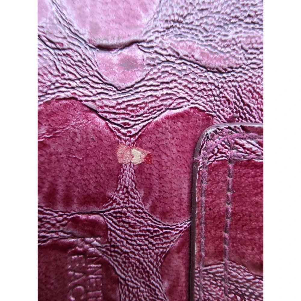 KENNETH COLE REACTION Women Rose Purple 8x4 Wristlet Wallet Clutch FauxCrocodile